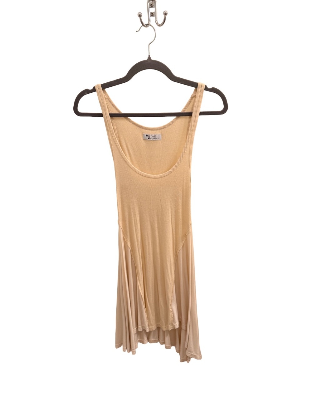 Michael Lauren Light Cream Sleeveless Scoop Neck Tank Dress